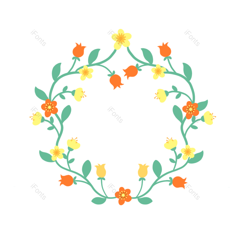 花环图片,花朵元素,春天PNG,免抠素材
